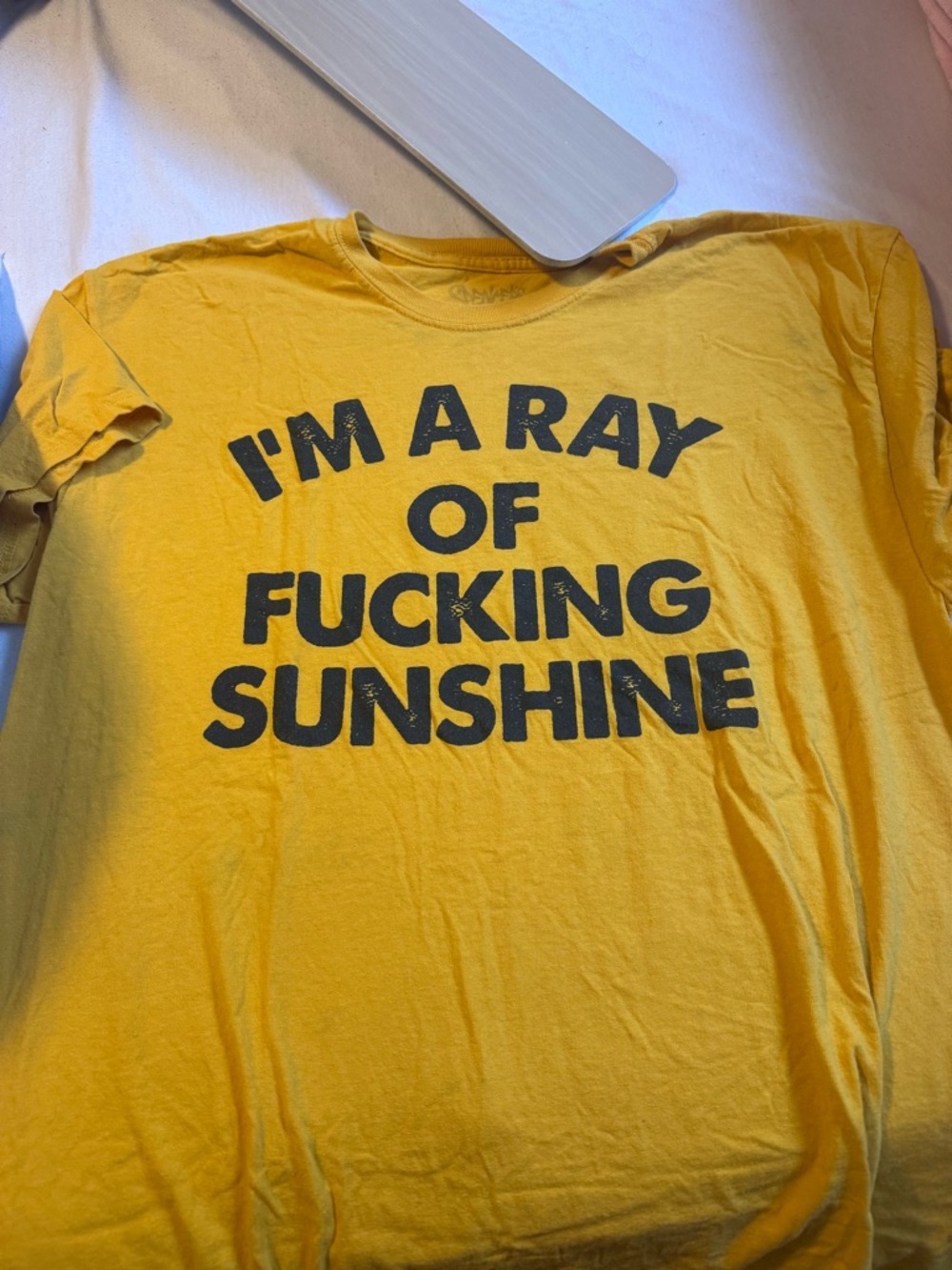 Spencer's Yellow Graphic Tee "I'm a Ray of Fucking Sunshine"